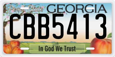 GA license plate CBB5413