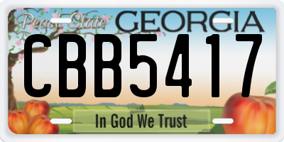 GA license plate CBB5417