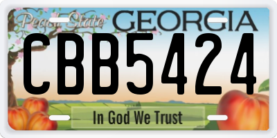 GA license plate CBB5424