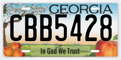 GA license plate CBB5428