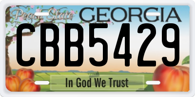 GA license plate CBB5429