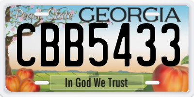 GA license plate CBB5433