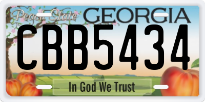 GA license plate CBB5434