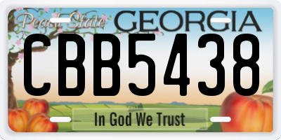 GA license plate CBB5438