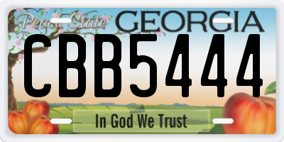 GA license plate CBB5444