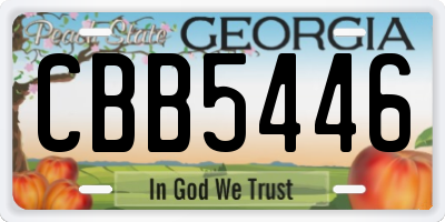 GA license plate CBB5446