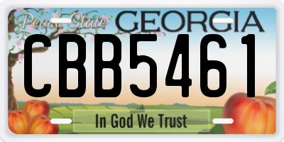 GA license plate CBB5461