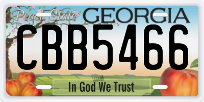 GA license plate CBB5466