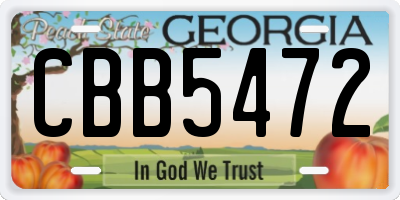 GA license plate CBB5472