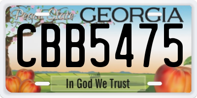 GA license plate CBB5475