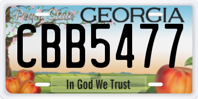 GA license plate CBB5477