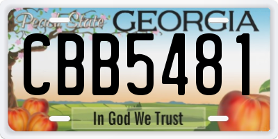 GA license plate CBB5481