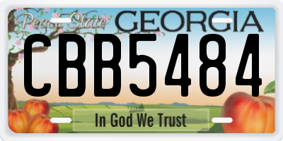 GA license plate CBB5484
