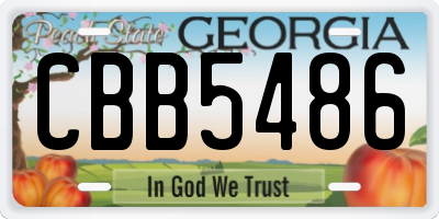 GA license plate CBB5486