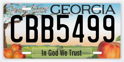 GA license plate CBB5499