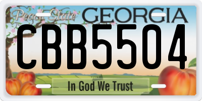 GA license plate CBB5504