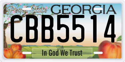 GA license plate CBB5514