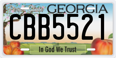 GA license plate CBB5521