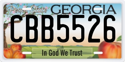 GA license plate CBB5526