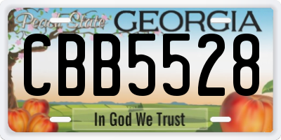 GA license plate CBB5528