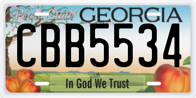 GA license plate CBB5534
