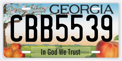 GA license plate CBB5539