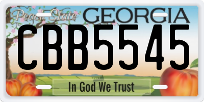 GA license plate CBB5545