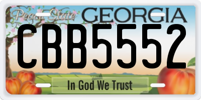 GA license plate CBB5552