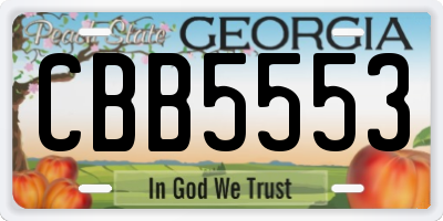 GA license plate CBB5553