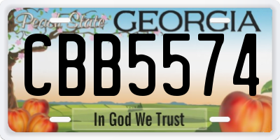 GA license plate CBB5574