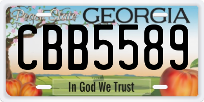 GA license plate CBB5589