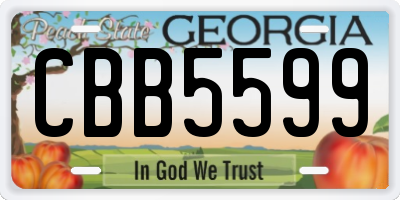 GA license plate CBB5599
