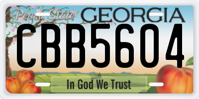 GA license plate CBB5604