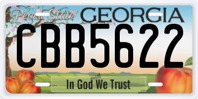 GA license plate CBB5622