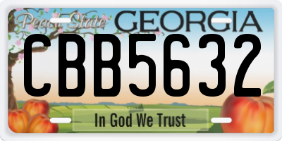 GA license plate CBB5632