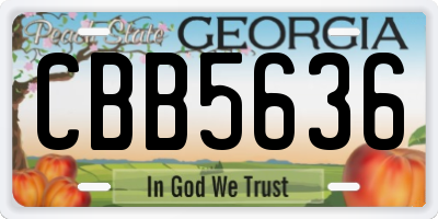 GA license plate CBB5636