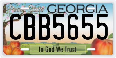 GA license plate CBB5655