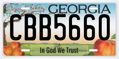 GA license plate CBB5660