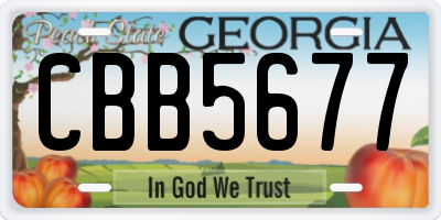 GA license plate CBB5677
