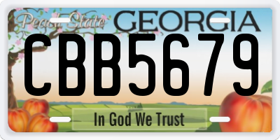 GA license plate CBB5679