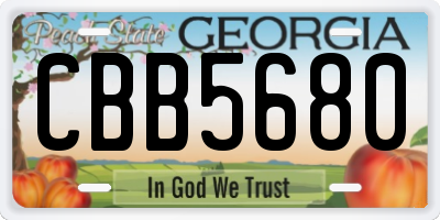 GA license plate CBB5680