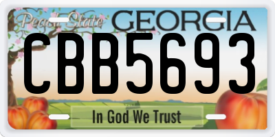 GA license plate CBB5693