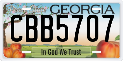 GA license plate CBB5707
