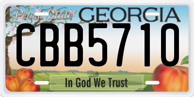 GA license plate CBB5710
