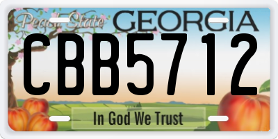 GA license plate CBB5712