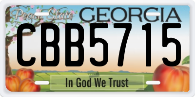 GA license plate CBB5715