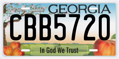GA license plate CBB5720