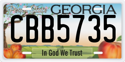 GA license plate CBB5735
