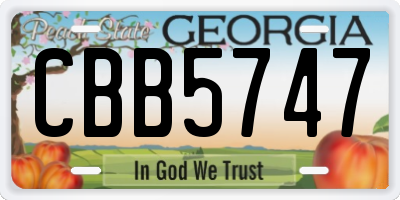 GA license plate CBB5747