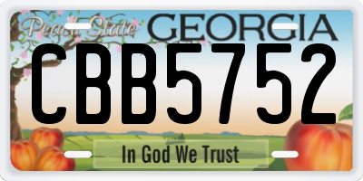 GA license plate CBB5752